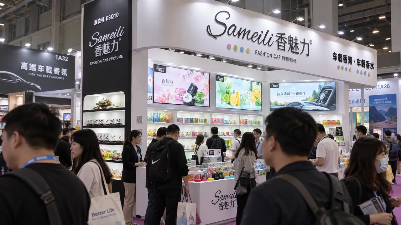 SAMEILI exhibition booth in 2024, with illuminated product displays